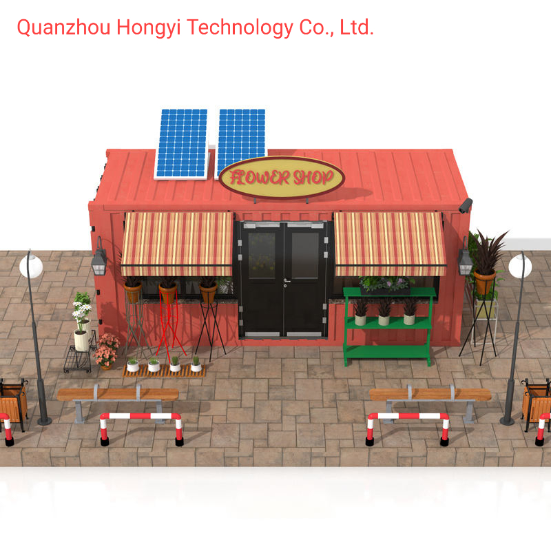High Quality Corrugated Container Prefabricated House Mobile Flower Shop Kiosk Cafe