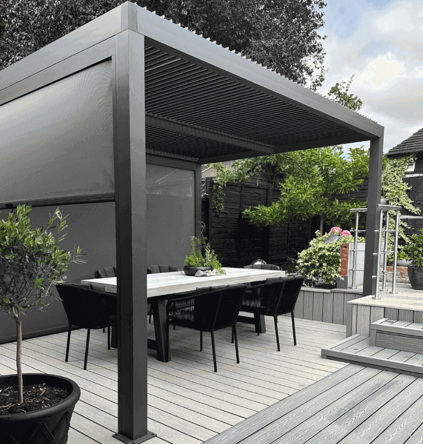 High Quality Electric Aluminum Pergola with Remote Control and Modern Design