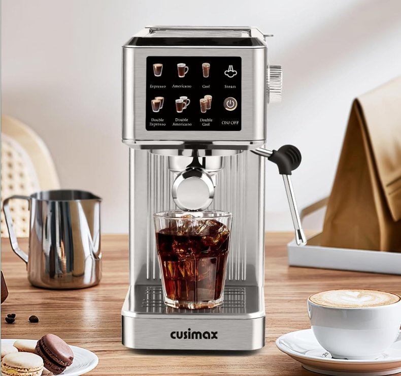 Premium Italian Coffee Maker with Color Touchscreen for Home Use