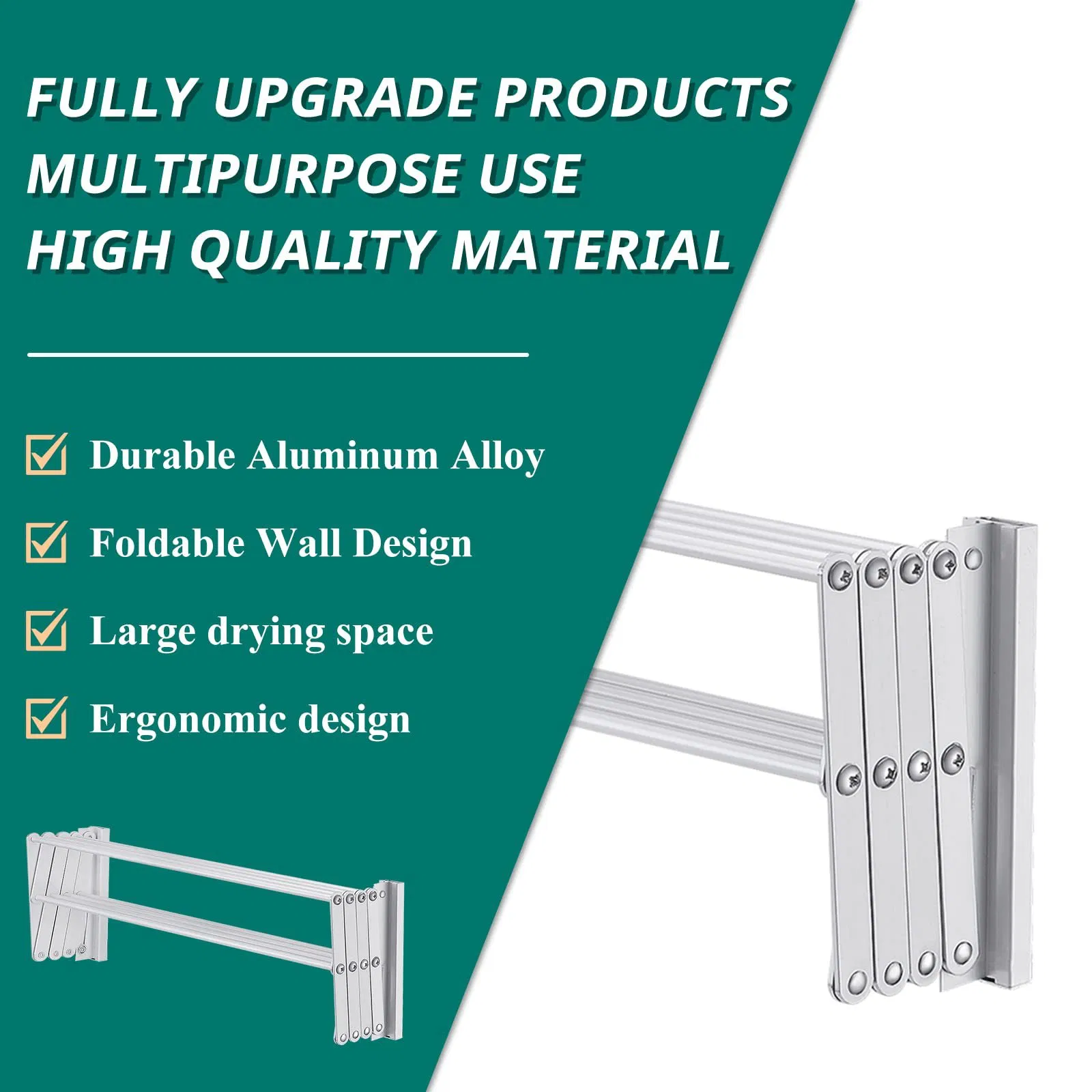 Best-Selling Creative Stainless Steel Multi-Functional Folding and Telescopic Towel Rack