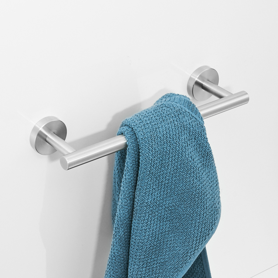 Modern Design 304 Stainless Steel Towel Rack Wall Hanging Pendant Storage with Bar for Hotel Bathrooms