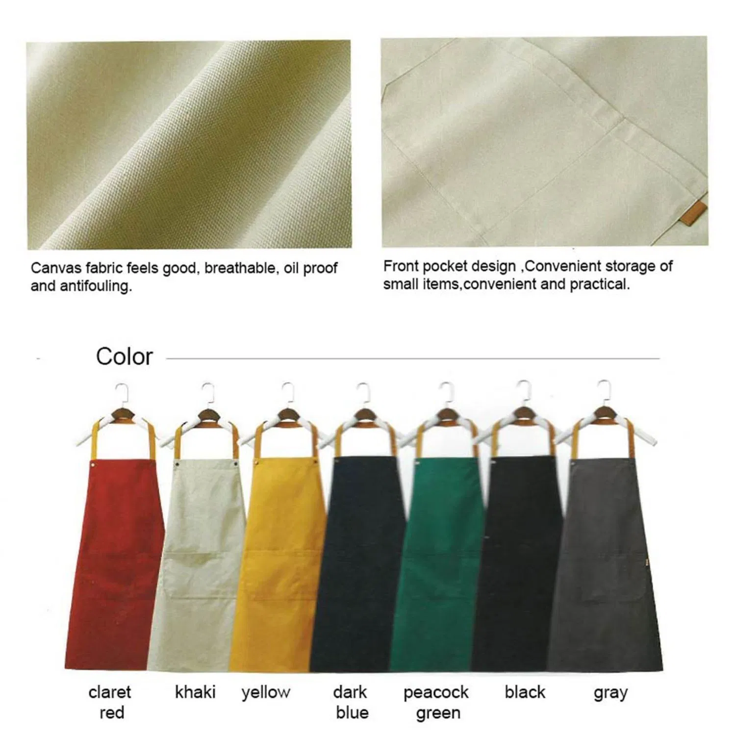 Apron for Chef Kitchen Use Custom Logo Printed Canvas Cotton Apron for Restaurant Milk Tea Cafe Waiter