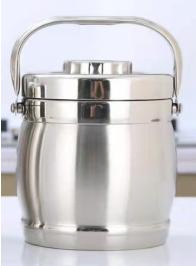 304 Stainless Steel Vacuum Handle Pan (drum type) Thermal Lunch Box