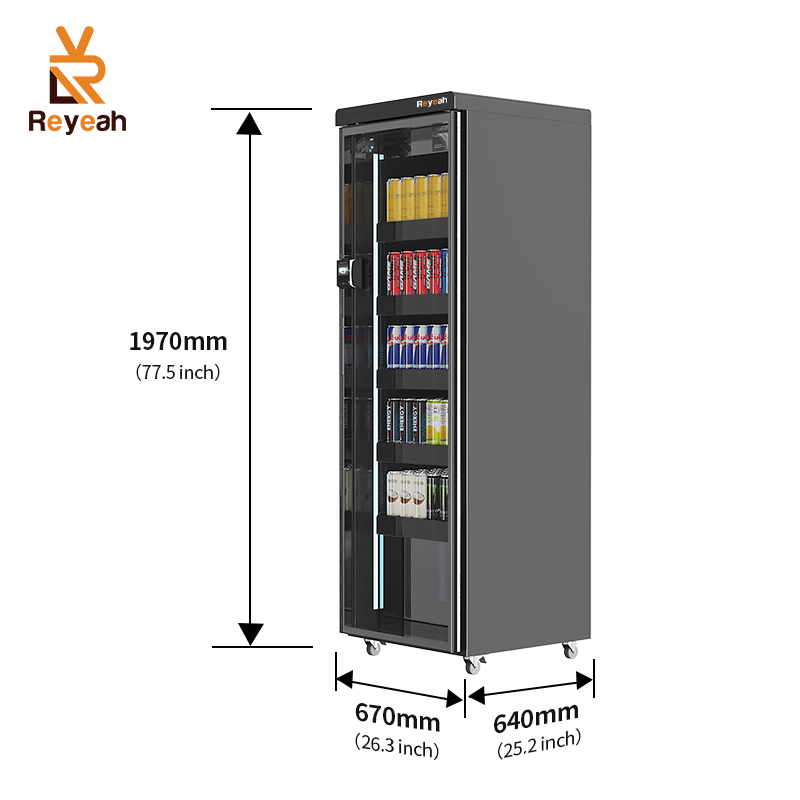 24 Hours Ai Visual Technology Service Smart Fridge Vending Verkaufsautomat with Cooling System Machine