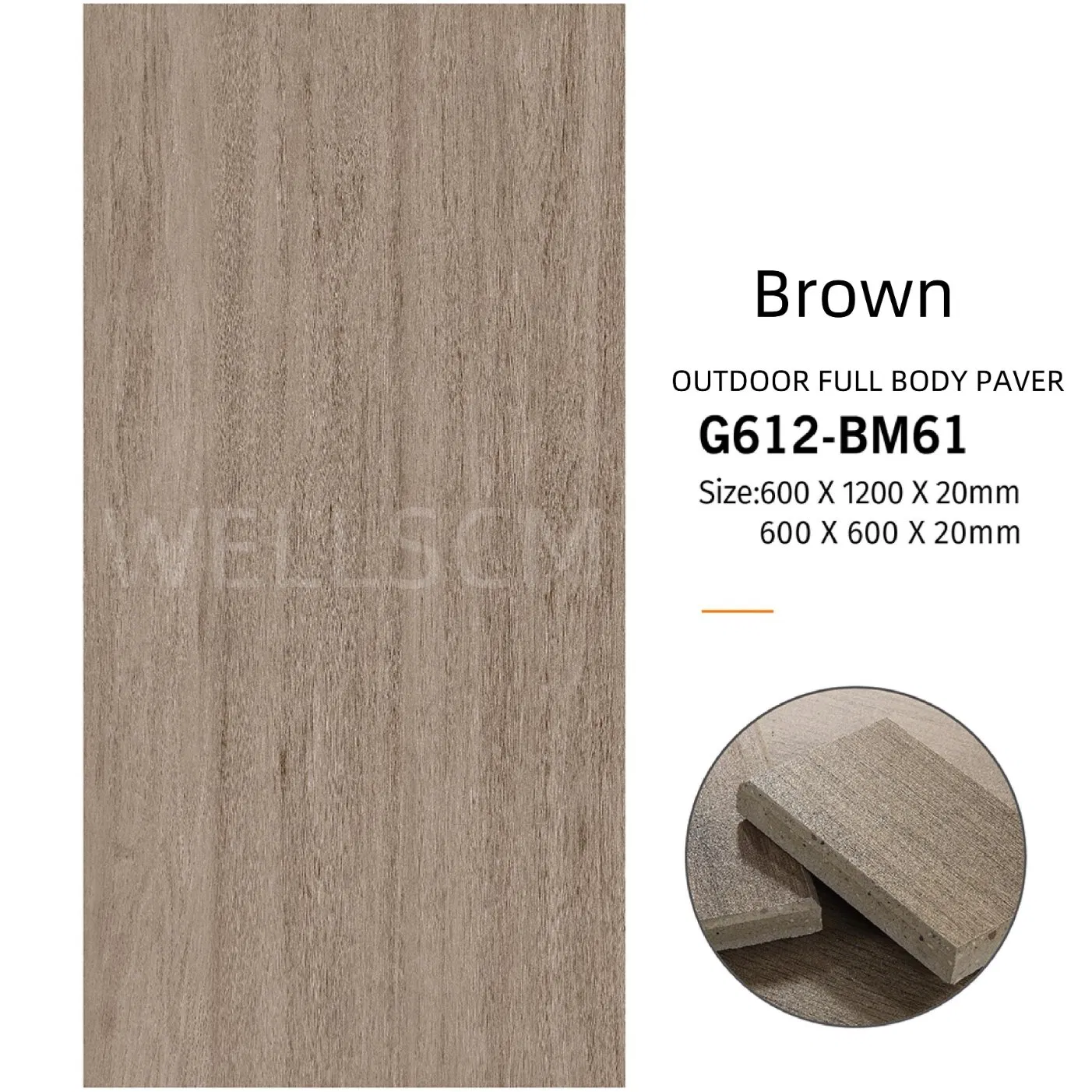High Quality Full Body Wood Grain Terrace Tile Floor Outdoor Garden Floor Paving Porcelain Anti-Slip Tiles 20 mm