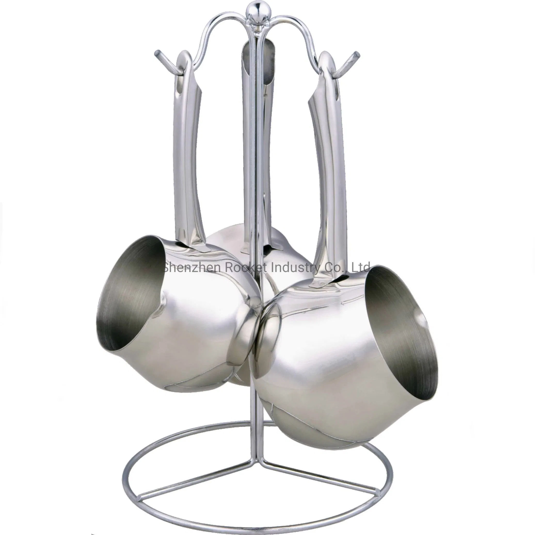 3PCS Stainless Steel Arabic Coffee Warmer Arabic Brass Coffee Pot with Stand