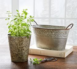 Горшок оцинкованный деревенский стиль для сада балкона