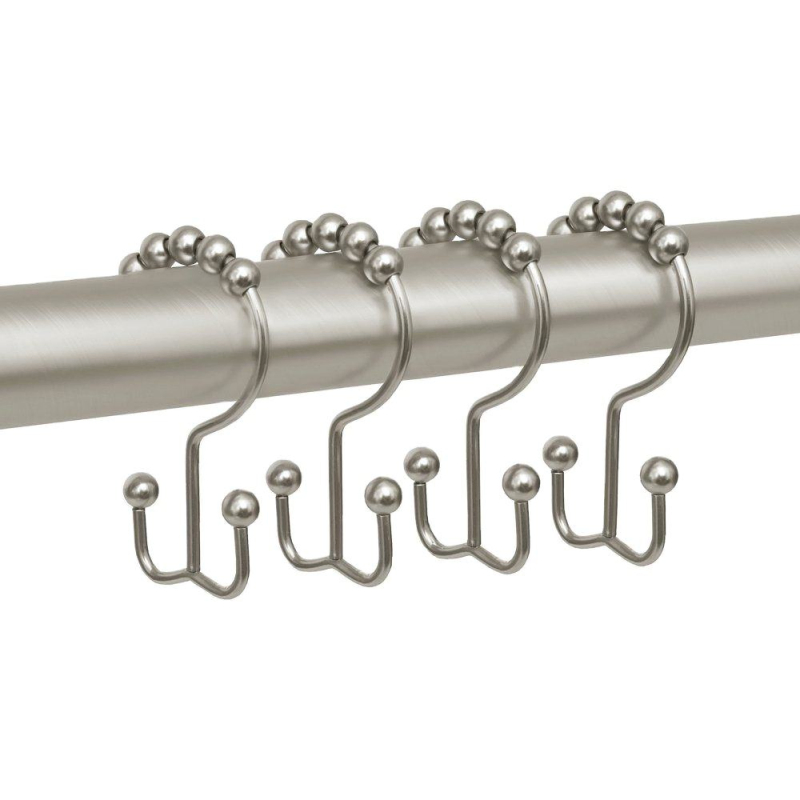 Wholesale Stainless Steel Double Hooks Design Shower Curtain Hooks Rings