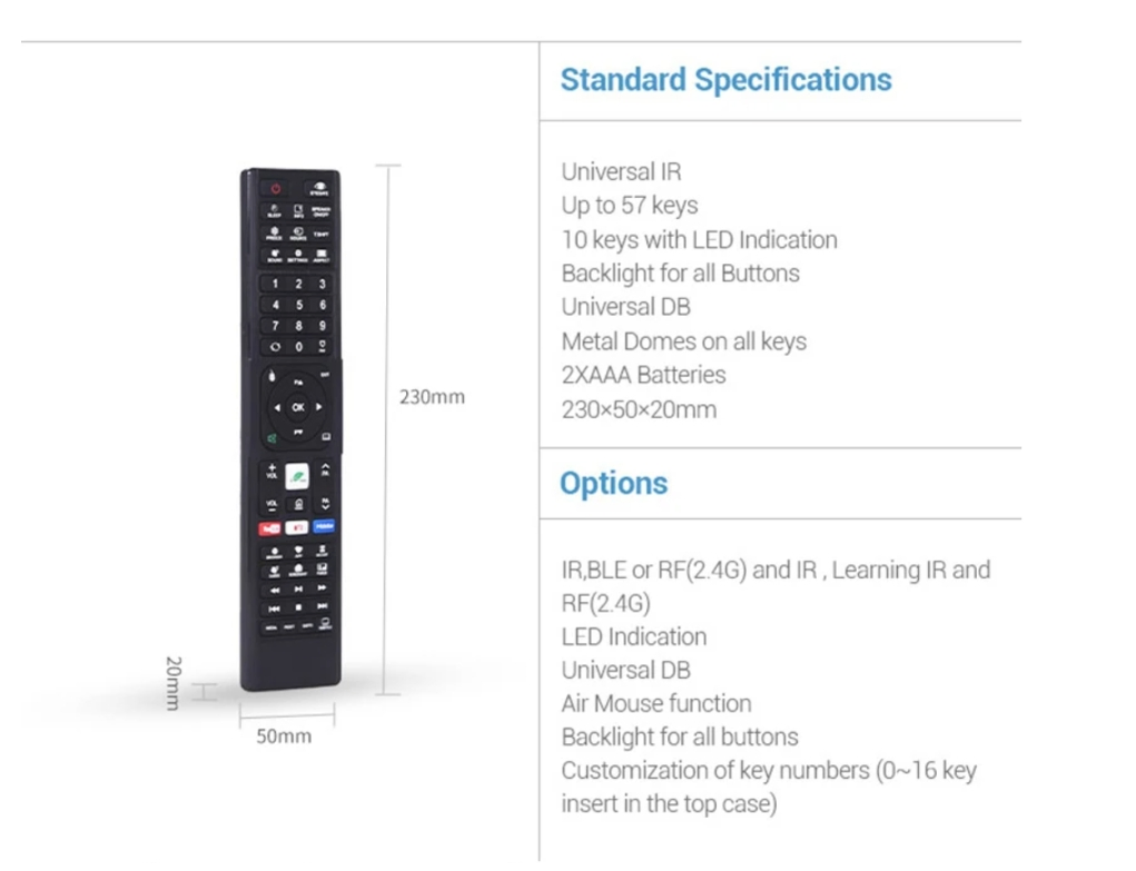 Universal Remote Control 4K Qled Smart TV Remote Control