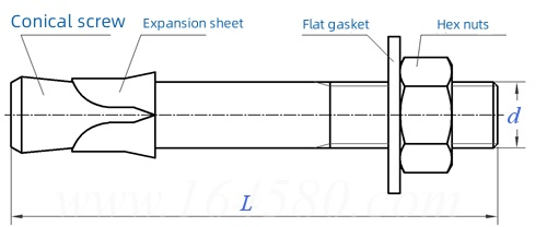 Анкерный болт клиновой для бетона, нержавеющая сталь