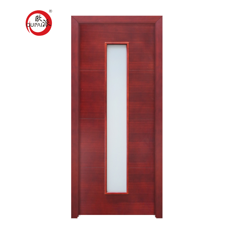 Modern Flat Panel Wood Plastic Composite Door Waterproof Hollow Core Interior Door WPC Bedroom Sample Door