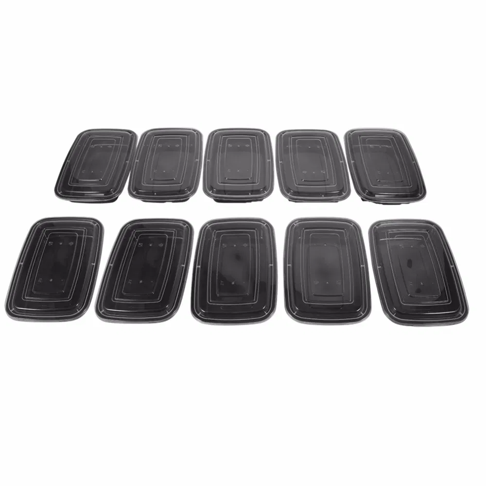 China Suppliers Black Microwave Disposable Plastic Packaging Bento Lunch Food Container