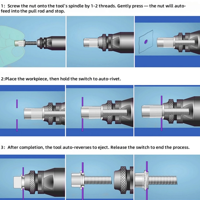 Пневматическая заклепочная машина для резьбовых заклепок M5-M10