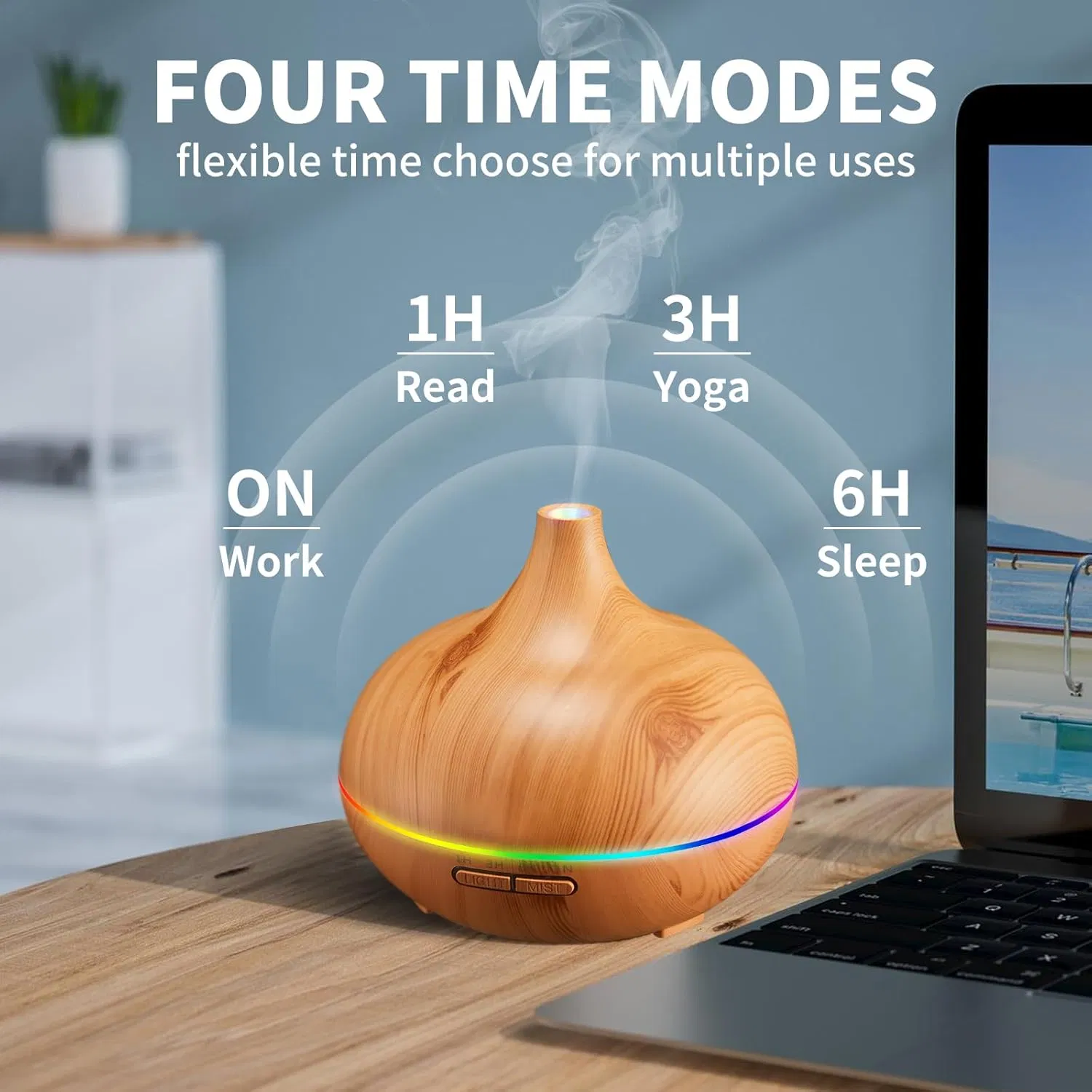 Aroma Diffusers for Essential Oils Large Room with 10 Essential Oils, Ultrasonic Aromatherapy Diffuser for Home Bedroom, Cool Mist Humidifier Vaporizer
