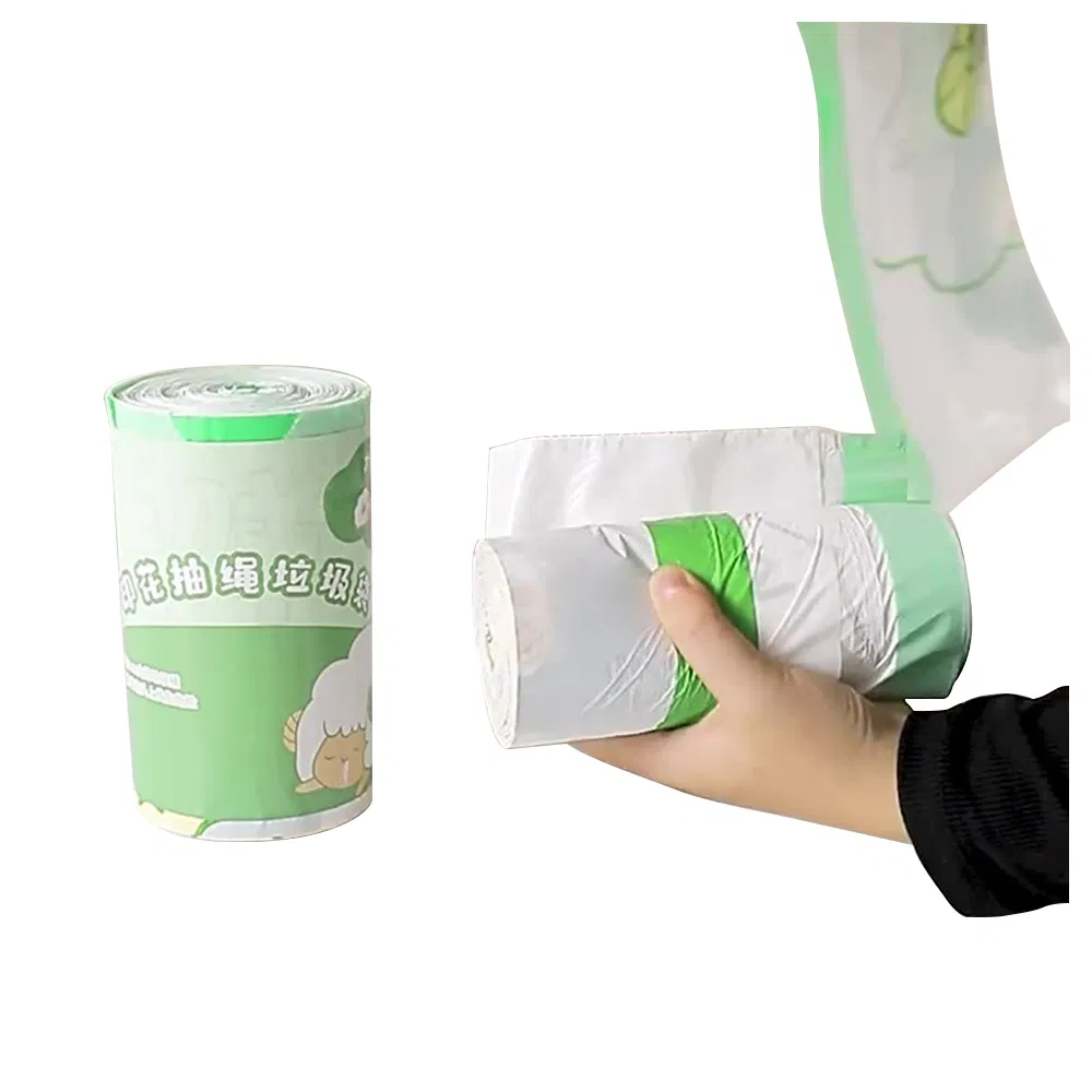 Disposable Eco 60L 33 Gallon HDPE LDPE Recycled Tear Tie Flat Roll