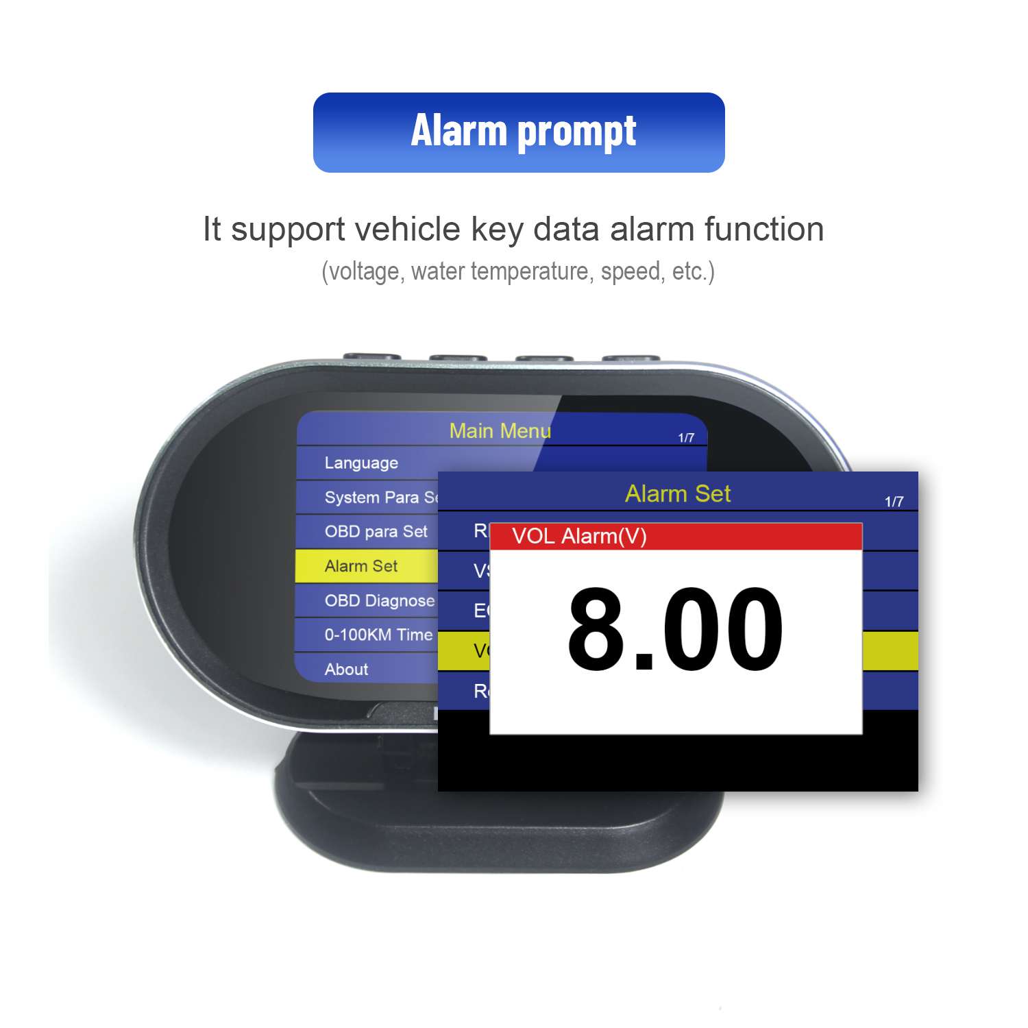 Проекционный дисплей HUD OBD Konnwei KW206 температура скорость