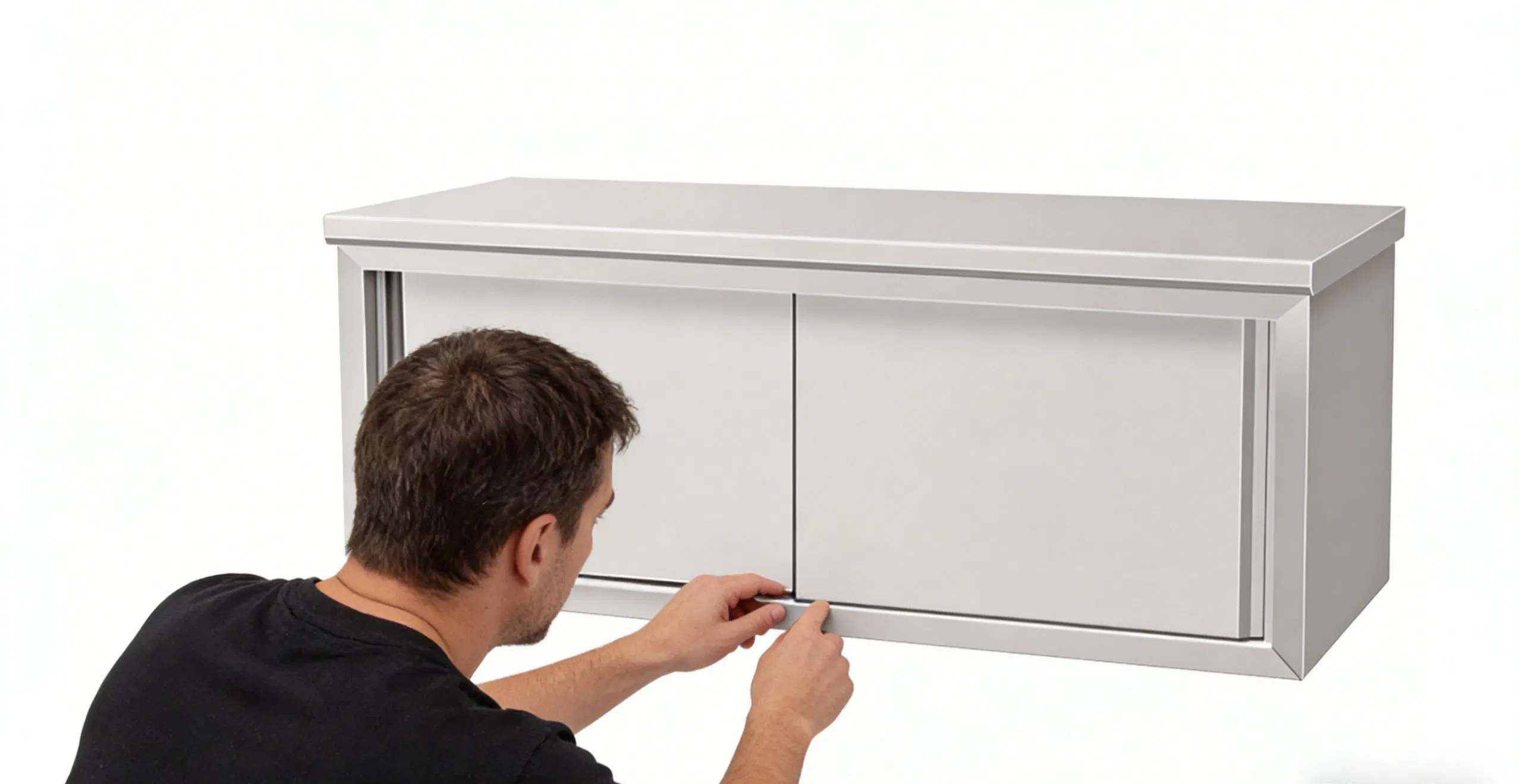 Customized Stainless Steel Wall-Mounted Sliding Cabinet for Kitchen and Hotel Use