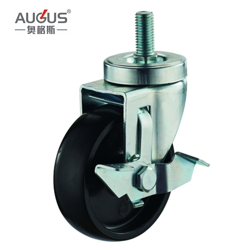 Medium Duty Caster Wheel 3/ 4/5 Inch Industrial Side Mount Caster with Lock
