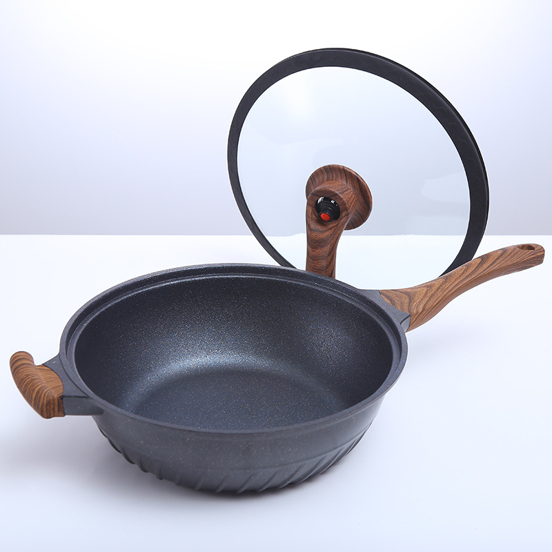 Good Quality Pressure Cooking Pot Maifan Stone Non-Stick Fry Pan Coating Micro Pressure Wok
