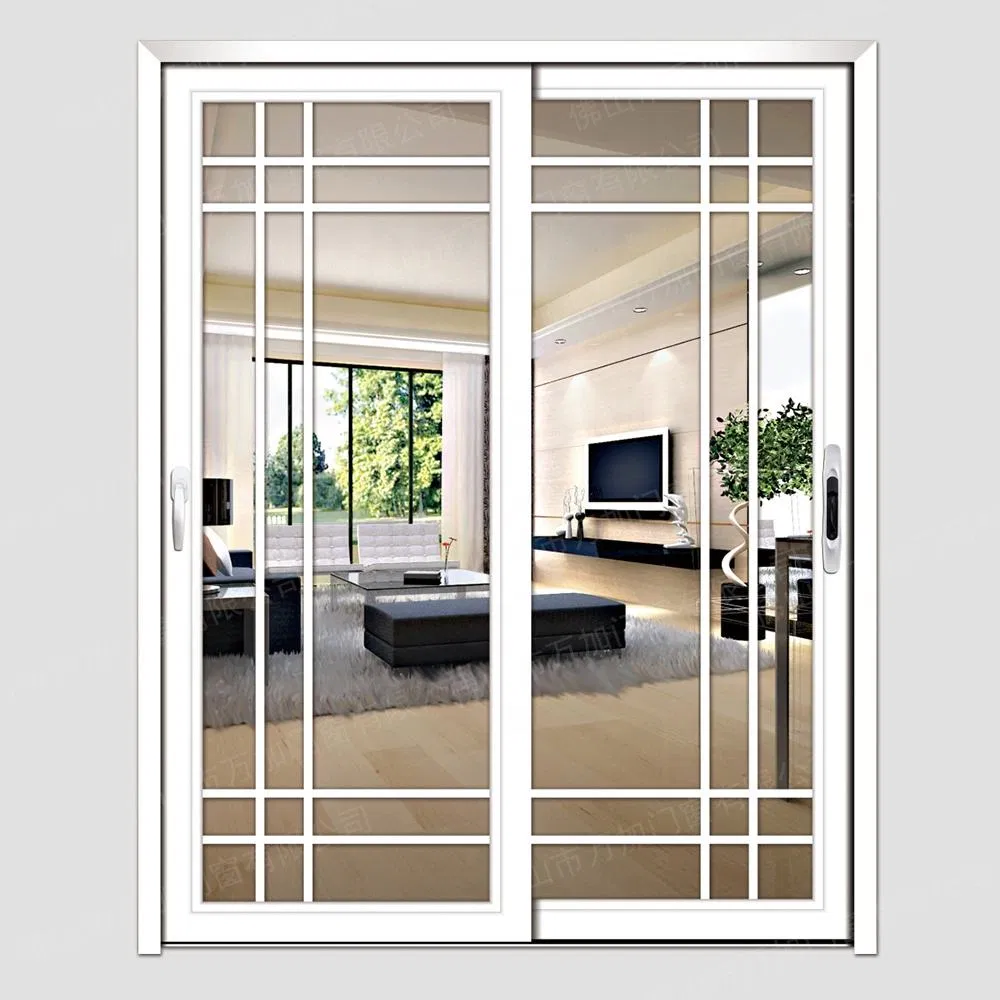 Wanjia Double Glass Door Plastic PVC Sliding Door
