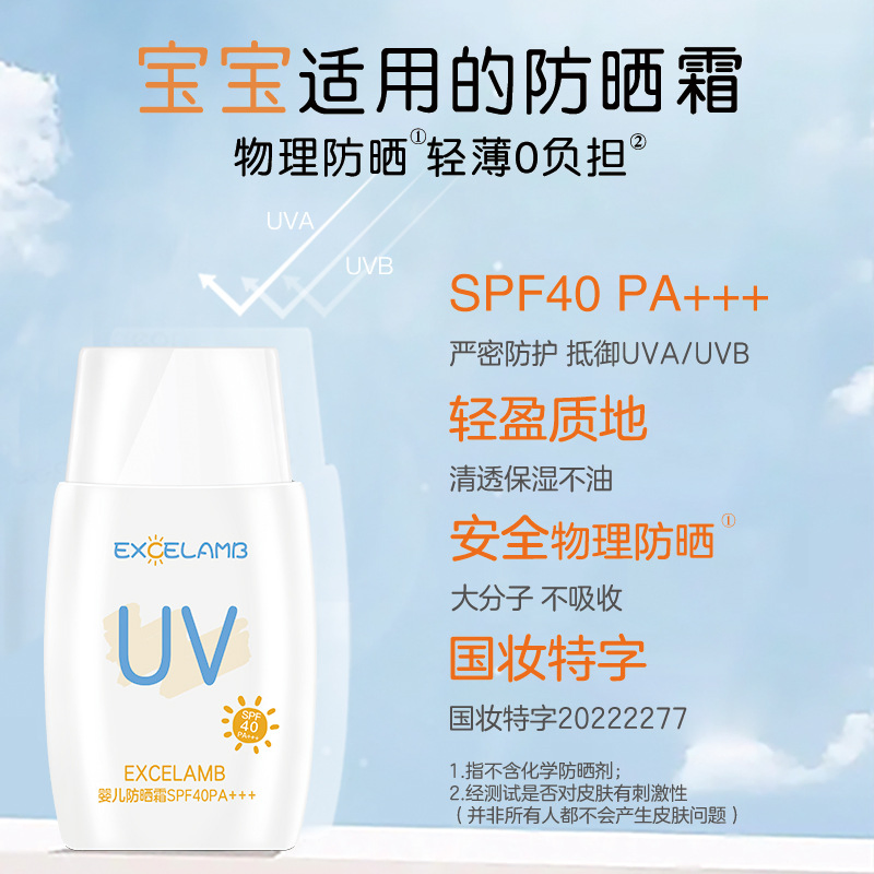 Children's Sunscreen Is Moist and Refreshing, Non -Greasy Sunshade Protection Isolation Breast Baby Baby Defense Ultraviolet