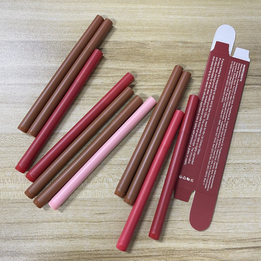 New Customized Lip Contour Stain 8 Colors 2 in 1 Long Lasting Makeup Liquid Waterproof Tint Lip Stain Marker Lip Liner