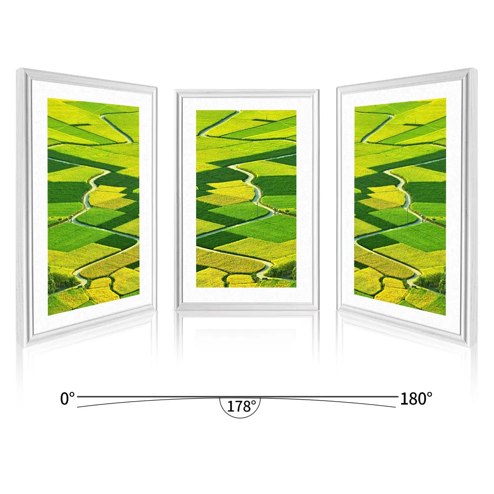 Wooden English Digital Photo Frame 21.5 Inches HD Advertising