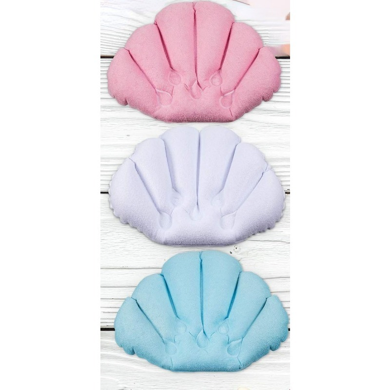 2024 High Quality Household Shell-Shaped Inflatable Bath Cushion Comfortable Soft Bathtub Pillow