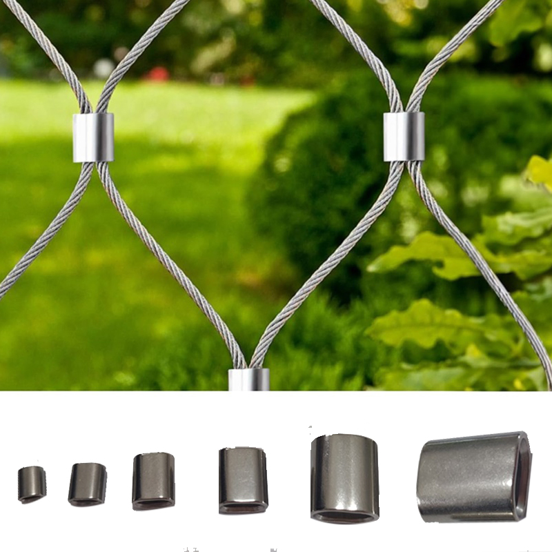 Premium Black Stainless Steel Crimping Oval Sleeves for 1/8 Wire Rope