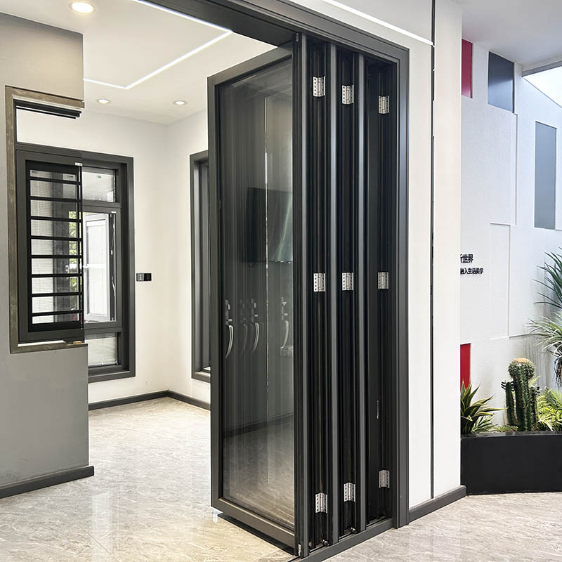 Aluminum Folding Customized Panels Smooth Tracks silent Scene Door Water Drainage System