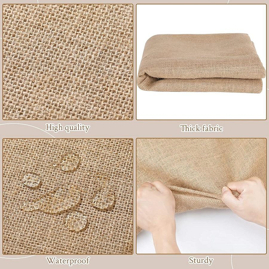 Vintage Burlap Table Runner 12 Inches Rectangle 10m 100% Jute for Wedding