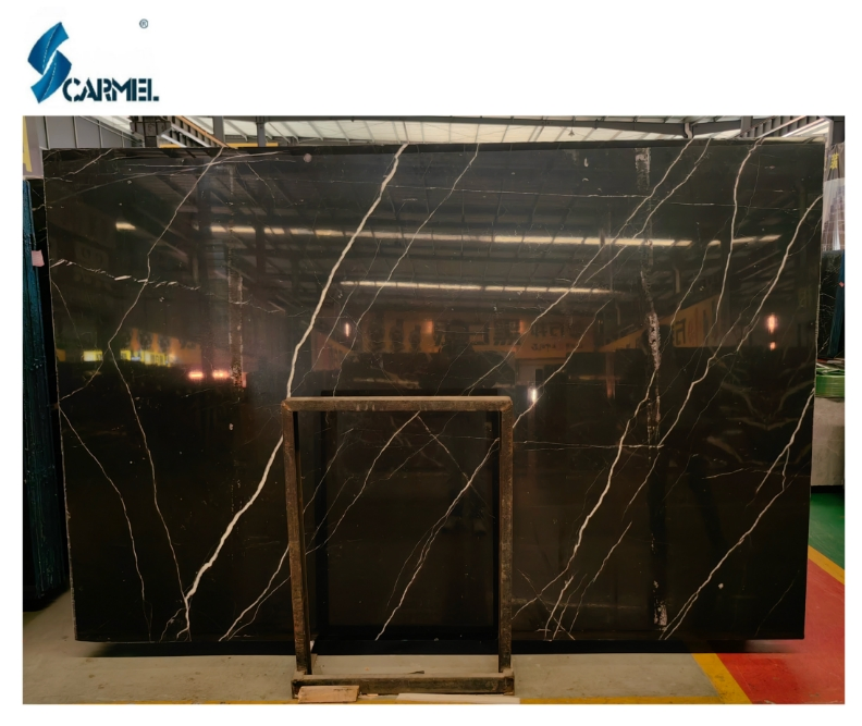 Natural Polished Black Marquina Marble Slab