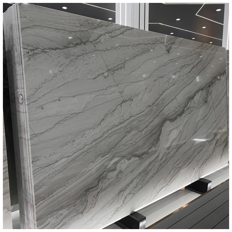 Brazilian Exotic Calacatta White Quartzite Slabs for Countertops and Tiles