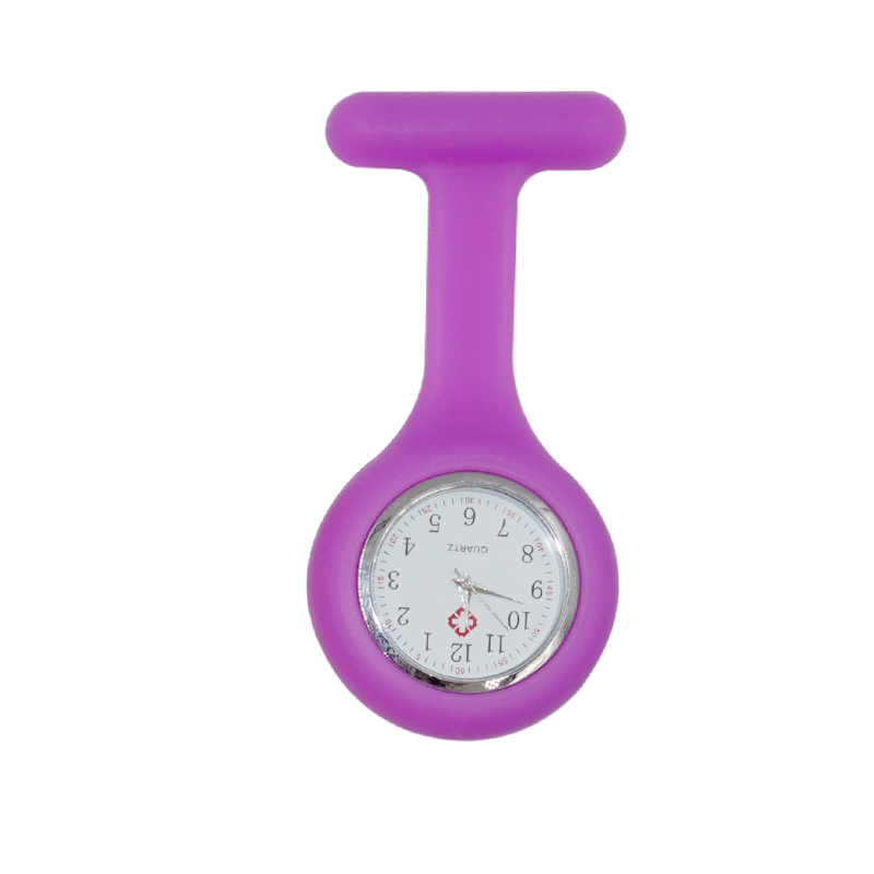 Modern Silicone Colorful Waterproof Nurse Watch with Brooch Watch Buckle