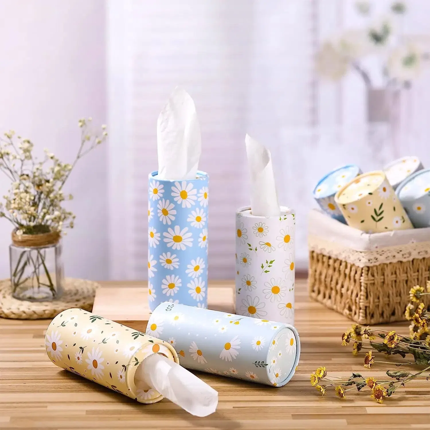 Car Tissue Easy Carry Cylinder Tissues Box for Car Disposable Tissue