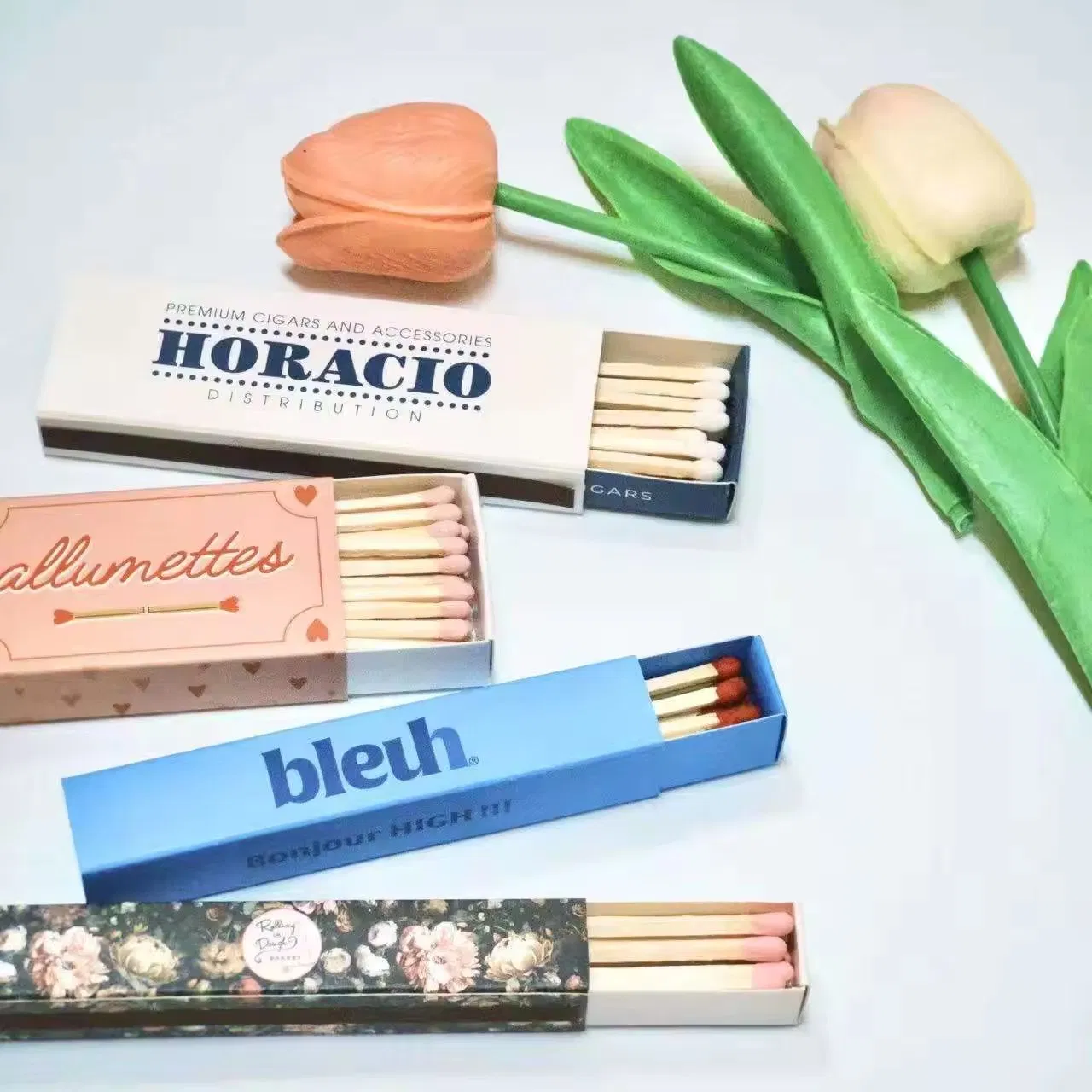 Customized Iridescent White Safety Match Boxes for Parties