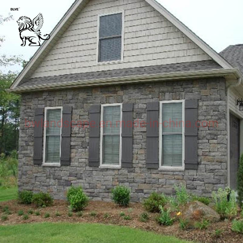 Blve Villa Exterior Wall Decoration Natural Stone Cladding Tile Grey Marble Cultural Stone Panel