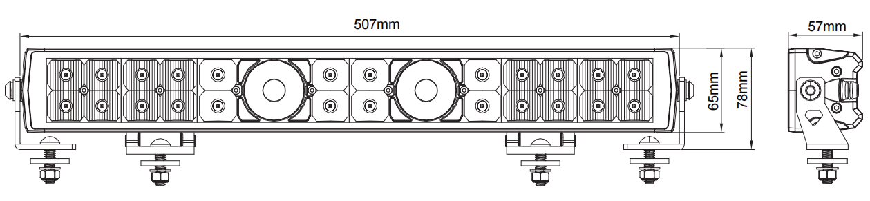BRT Customized Sample Test Double Row Laser Driving Lights Car LED Bars - 15, 23, 31, 43, 51 inch