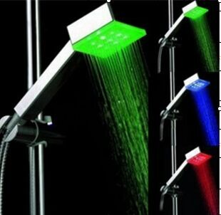 Fyeer Brass Body LED Shower Set with 8 Inch Stainless Steel Shower Head