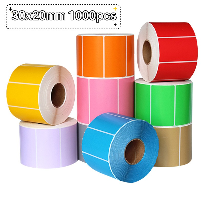 Top Coated Thermal Transfer Colorful Rectangle Self Adhesive Printable Thermal Blank Label