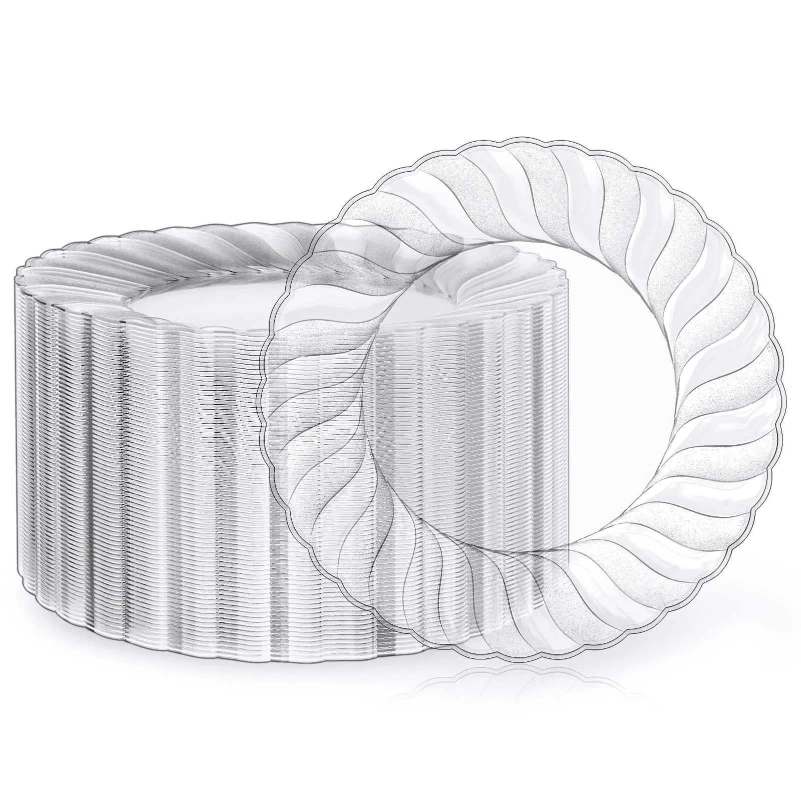 Premium Wholesale Clear Dinner Fancy Plastic Party Disposable Plates