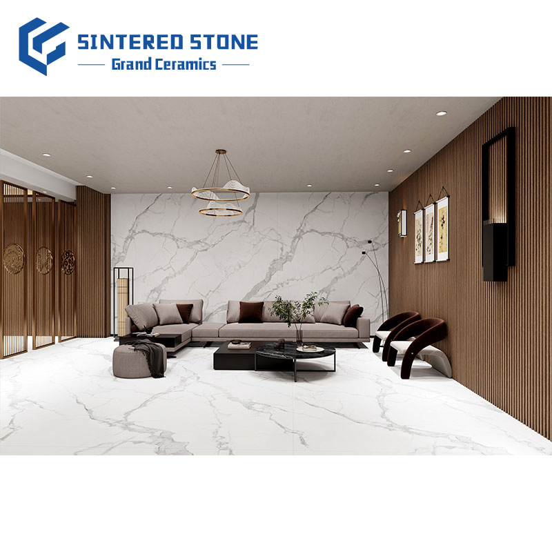 Factory Direct Artificial Marble Slab Calacatta Sintered Stone Custom CE Modern Kitchen Decor White Kitchen Countertop