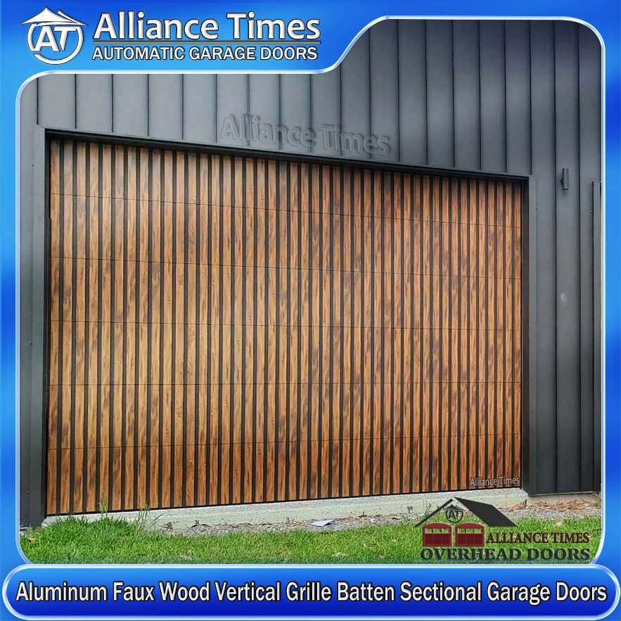 Flush Mounted Australian Home Residential Aluminum Woodgrain Grille Battens Sectional Overhead Automatic Garage Doors