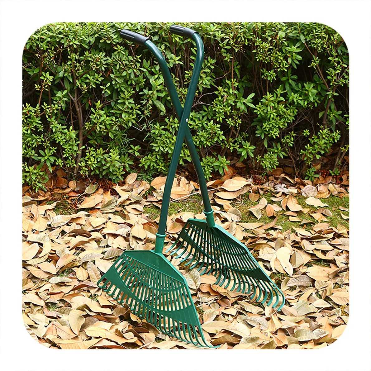 Top-Level Portable Long Handle Steel Garden Handheld Leaf Rake Grabber Tools for Leaf Cleaning