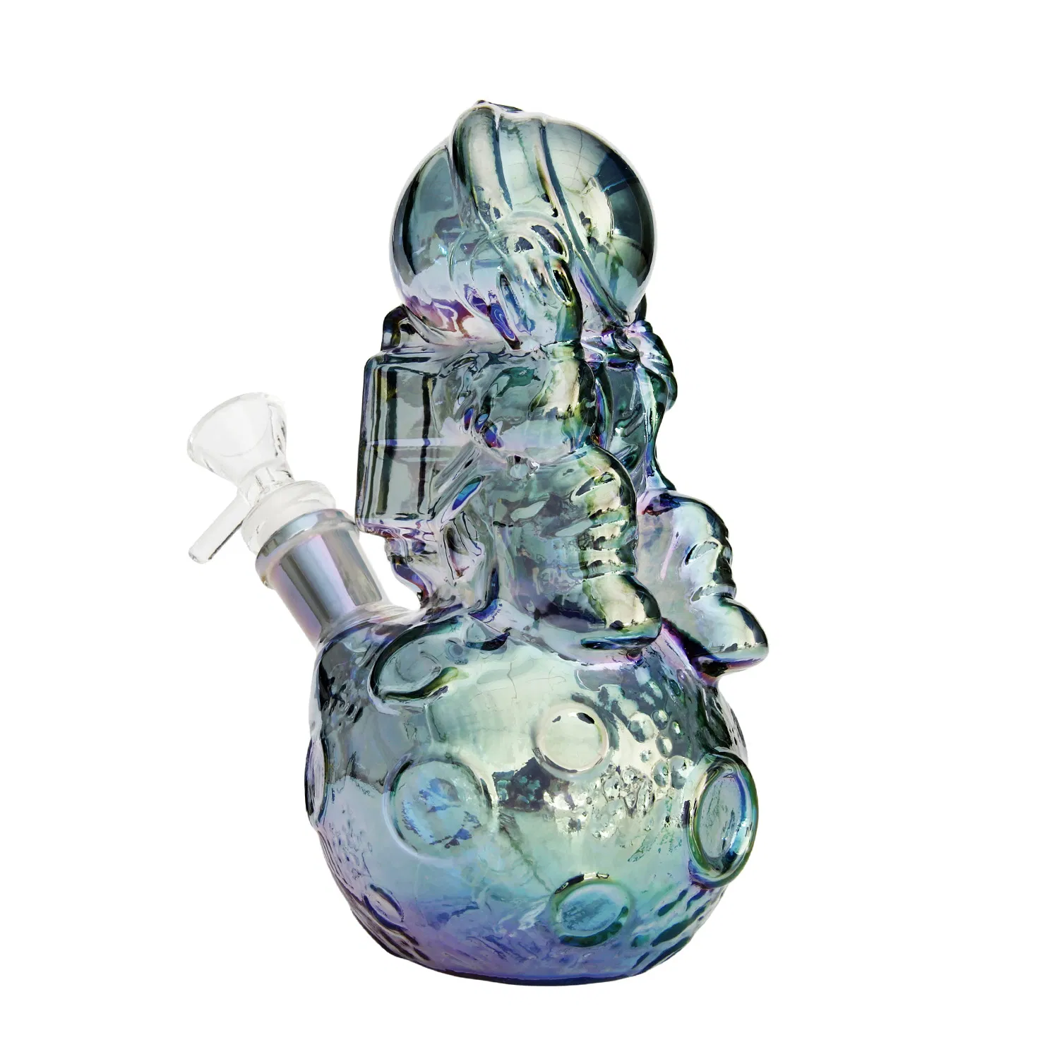 High Temperature Creative Plating Color Bottle Neck and Bottom Glass Hookah Price Concessions Transparent Glass Hookah