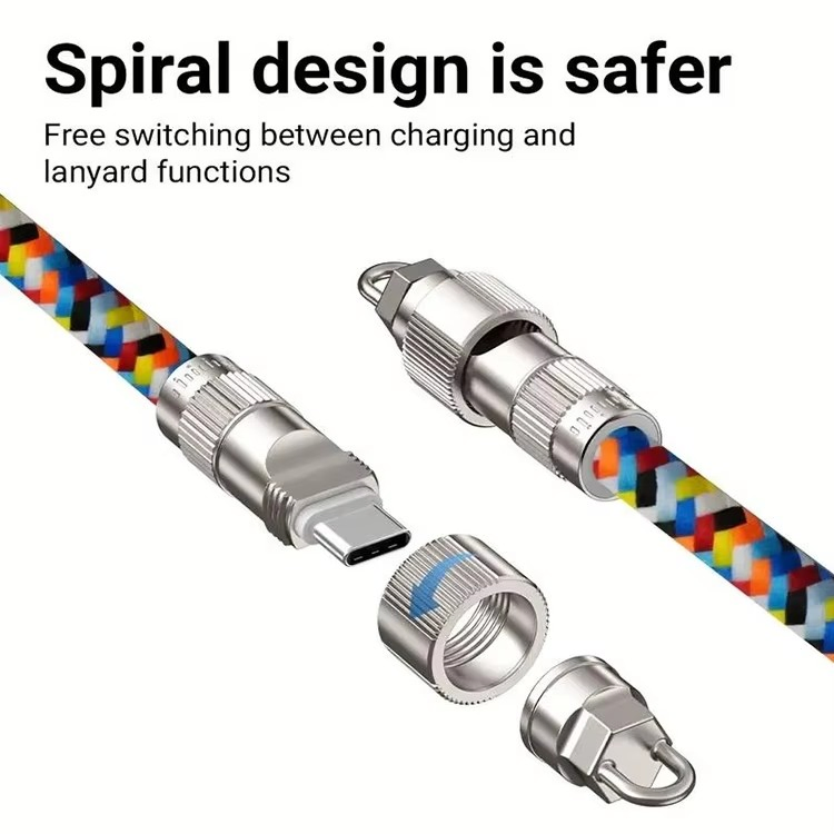 Universal Braided Fast Charging Lanyard Cable Pd 60W Type C USB-C Crossbody Charge Cable
