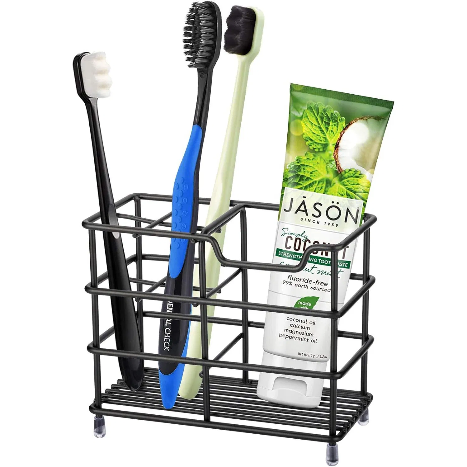 304 Stainless Steel Black Small Modern Simple Freestanding Bathroom Toothbrush Holder