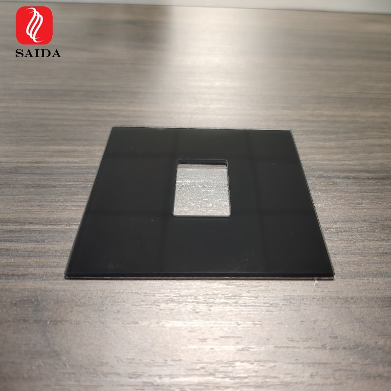 Customized Champagne Color on One Side Frosted on Other Side 95*95*6mm Flat Polished Edge Tempered Glass for Switch Socket Panel Glass
