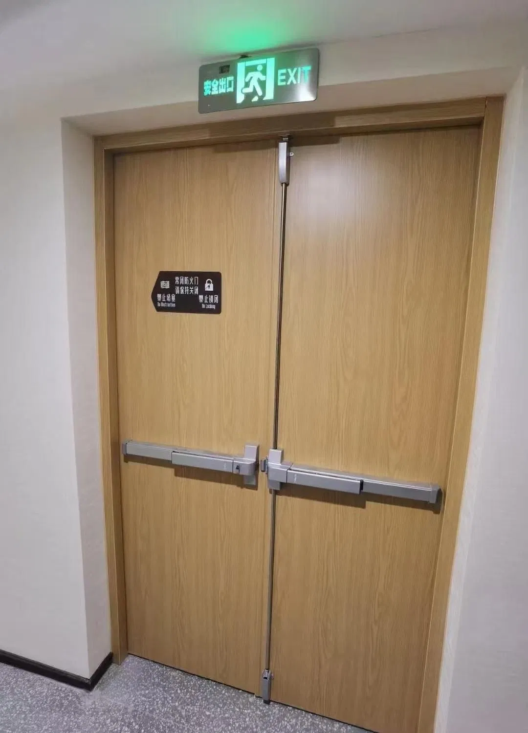 UL/En Certified Steel Fire Exit Door with Panic Bar - 60/90 Min Fire Rated, Push-to-Open for Emergency Egress