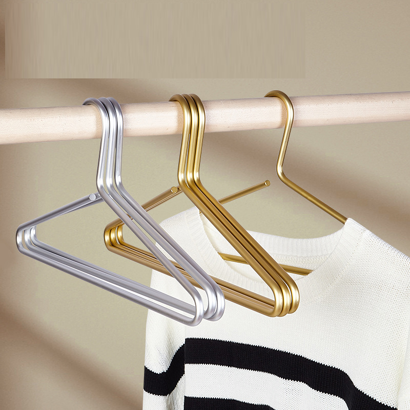 8mm Thickness Solid Bold Aluminum Alloy Clothes Hangers Household Clothes Hanger Metal Wardrobe Clothes Drying Rack